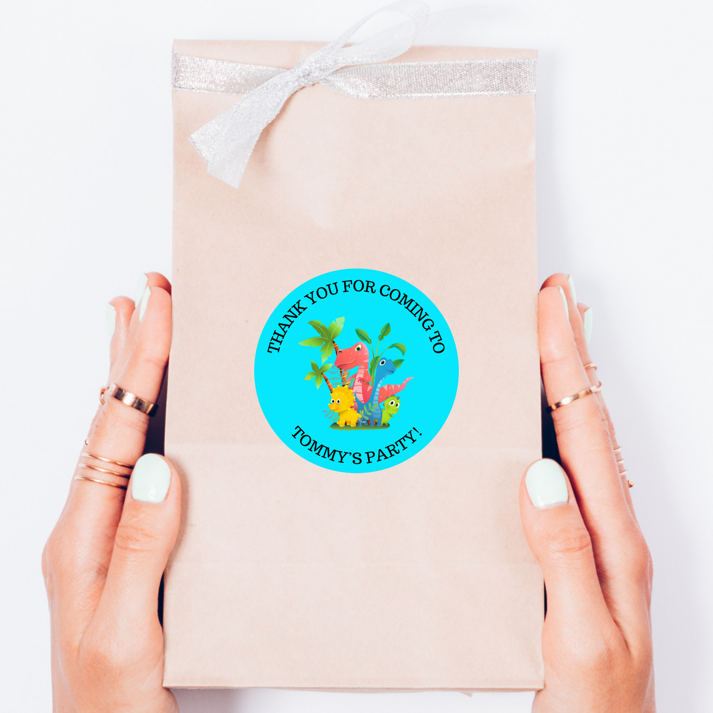 Personalised Dinosaur Party Stickers