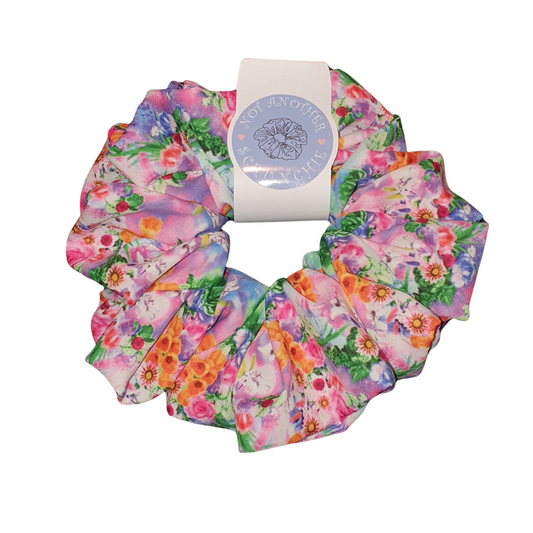 Pink, Orange & Green Floral XL Scrunchie