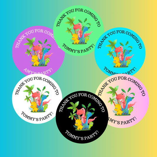 Personalised Dinosaur Party Stickers