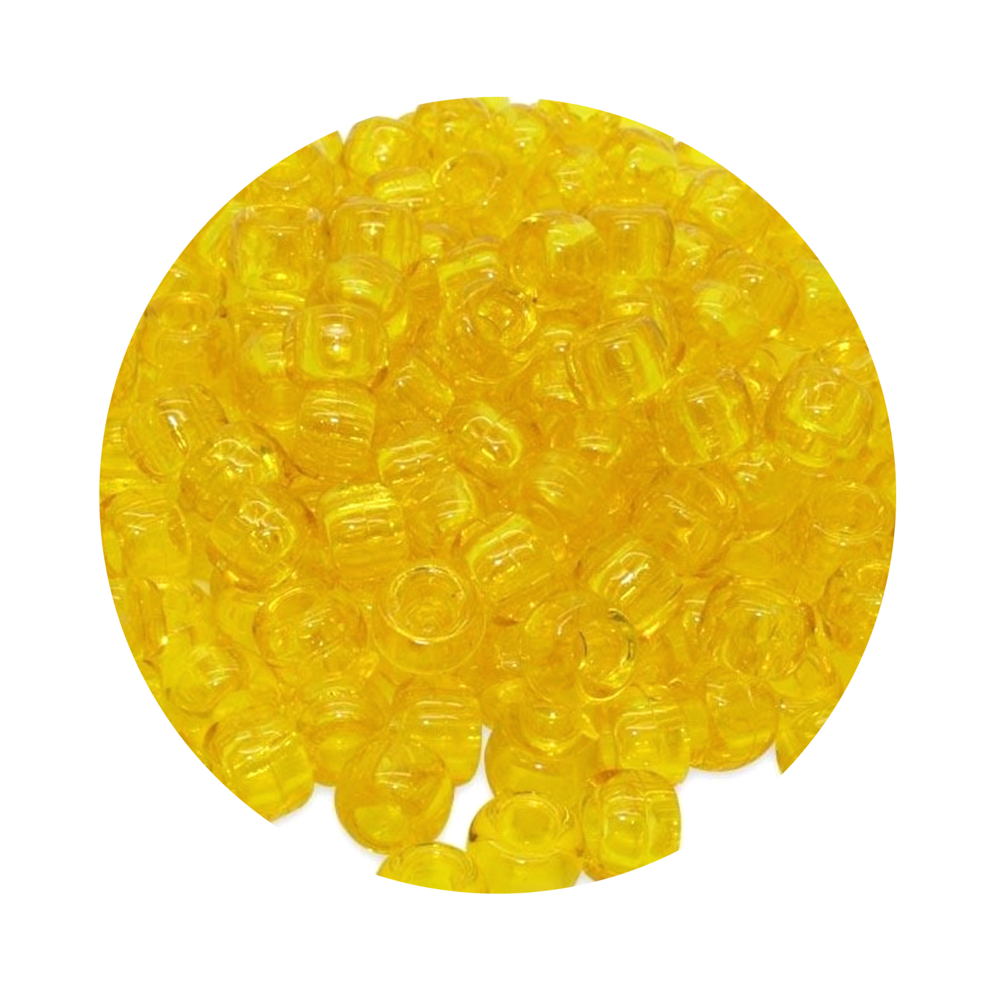 Pony Barrel Beads Transparent Yellow