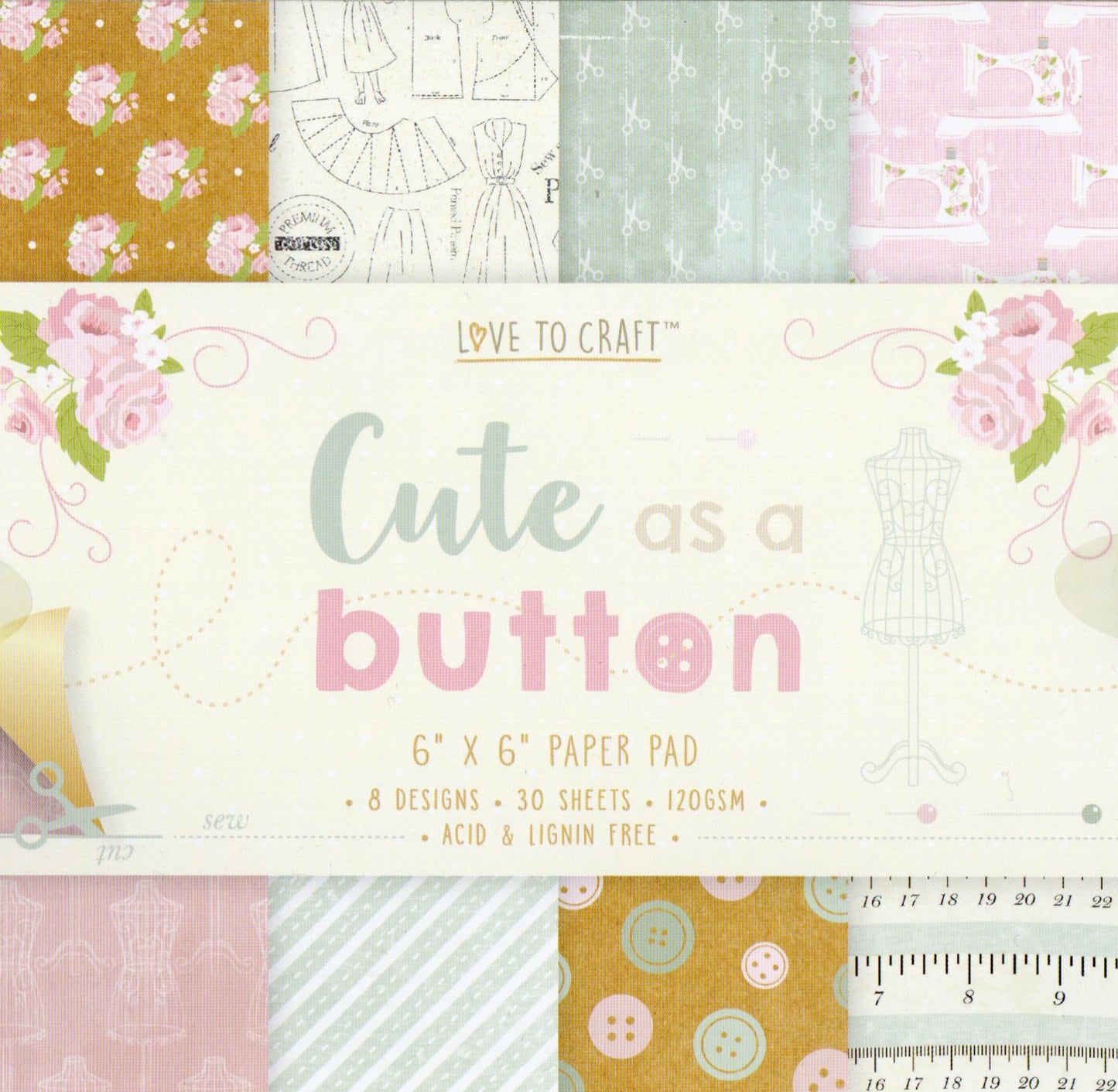 Cute As A Button Paper Pad 6x6