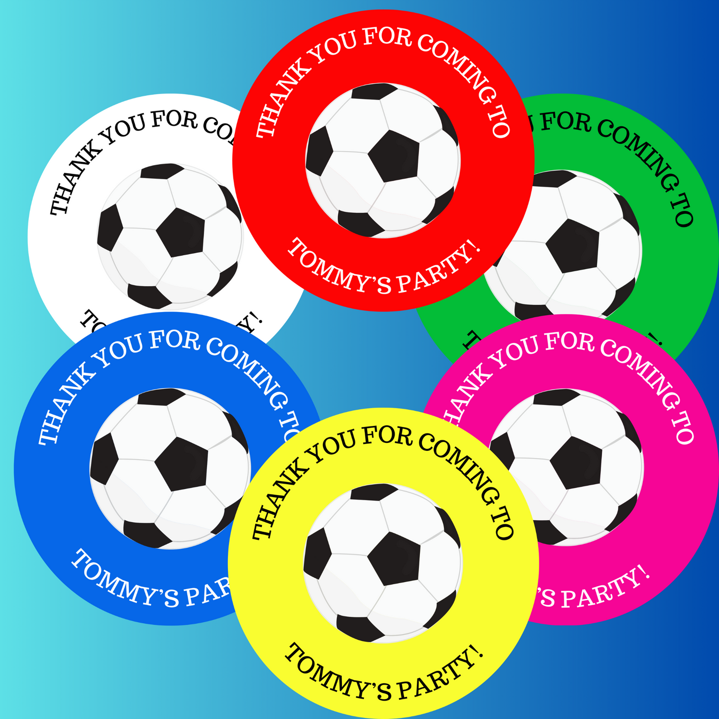 Personalised Football Birthday Party Stickers