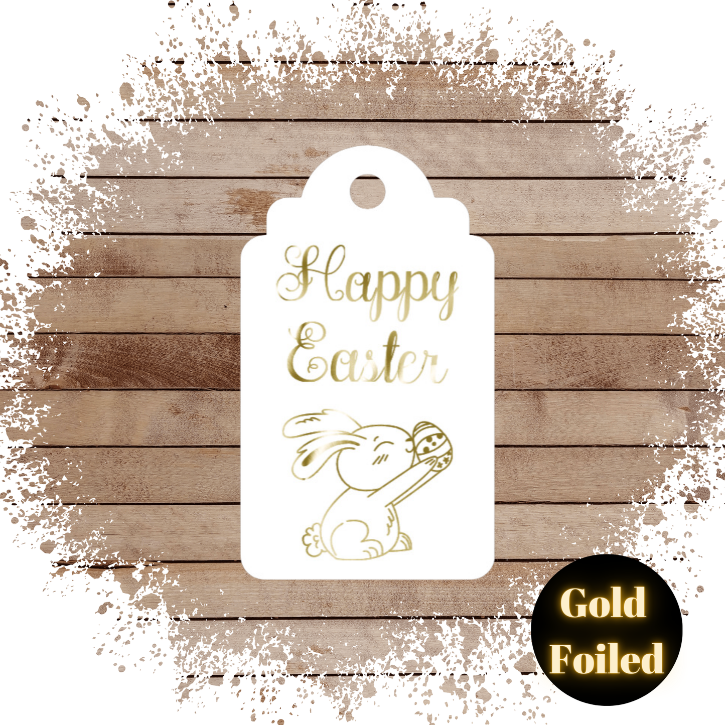 Gold Foiled Easter Bunny Gift Tags