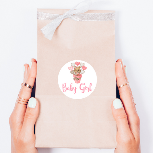 "Baby Girl" Baby Shower Stickers