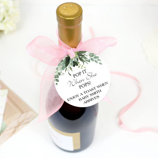 Elegant Circle Baby Shower Gift Tags