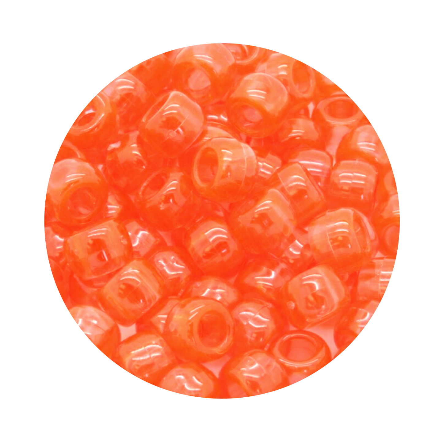 Pony Barrel Beads Pearl Orange