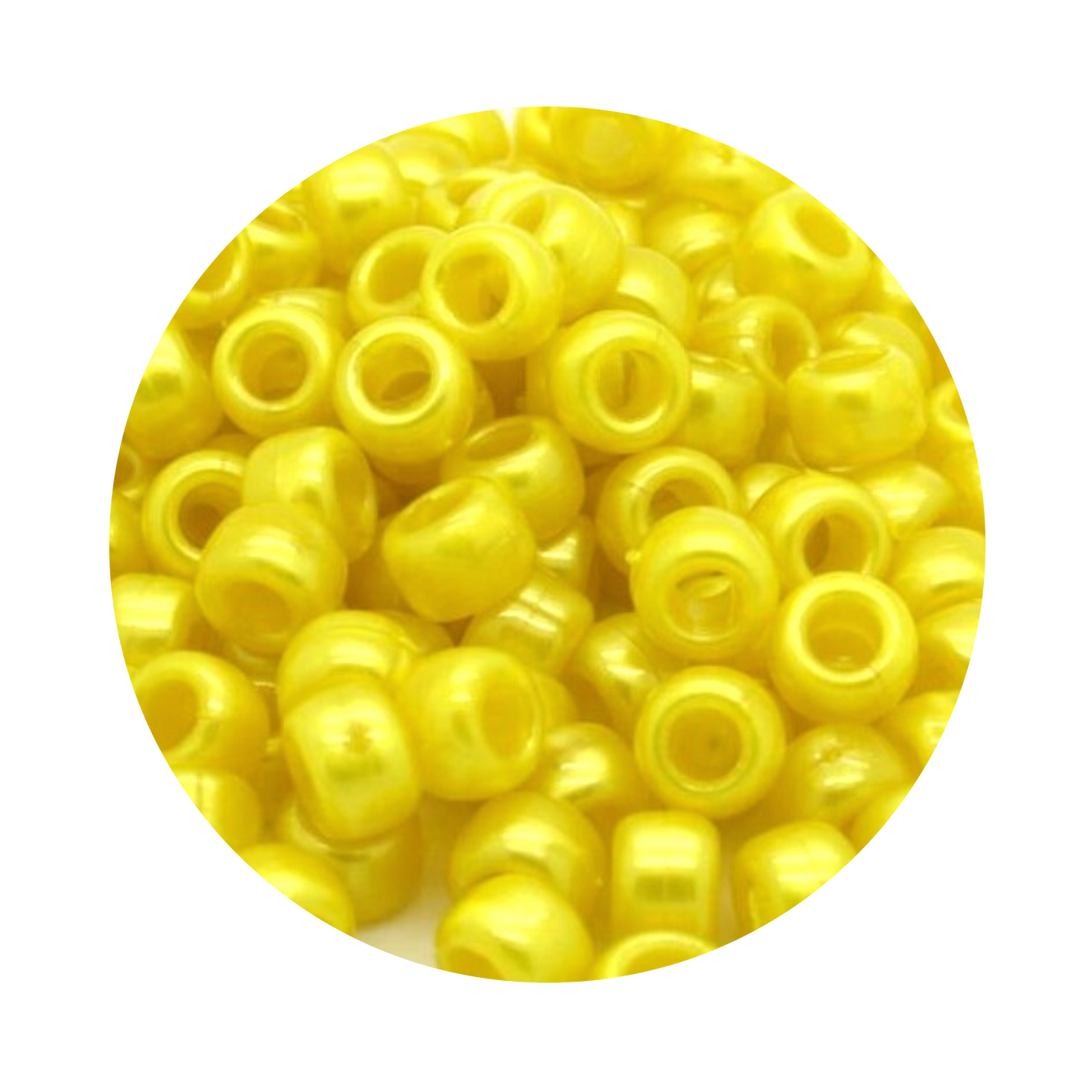 Pony Barrel Beads Pearl Yellow